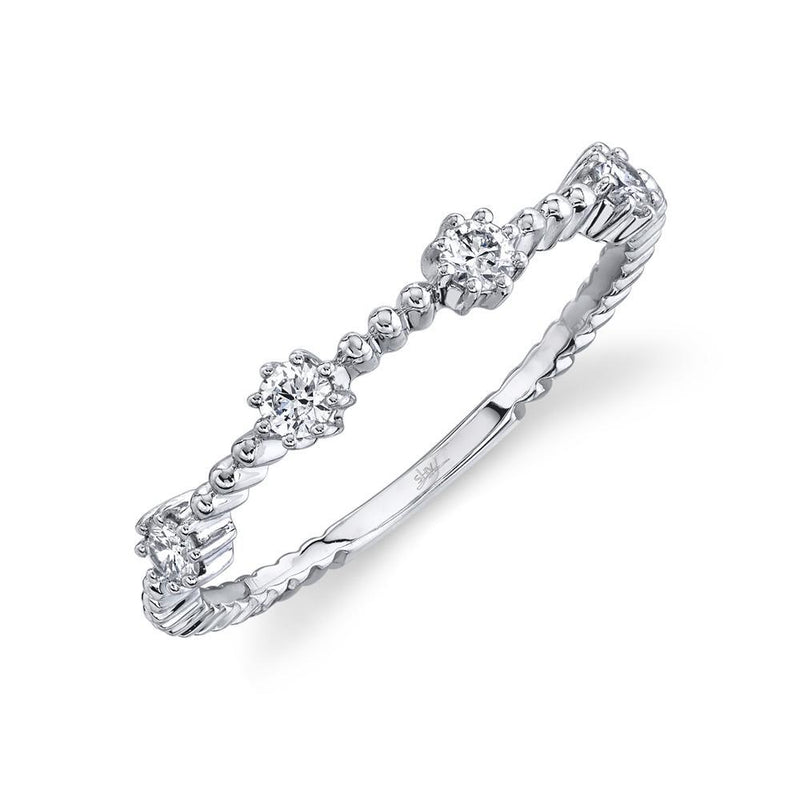 14K Yellow Gold Diamond Beaded Band-Rings-Maurice's Jewelers-WHITE GOLD-