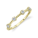 14K Yellow Gold Diamond Beaded Band-Rings-Maurice's Jewelers-YELLOW GOLD-
