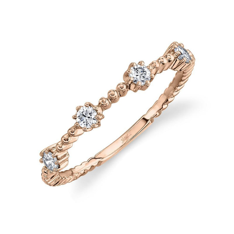 14K Yellow Gold Diamond Beaded Band-Rings-Maurice's Jewelers-ROSE GOLD-