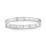 14K White Gold Diamond Bezel Latch Bangle-Bracelets-Maurice's Jewelers-