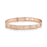 14K White Gold Diamond Bezel Latch Bangle-Bracelets-Maurice's Jewelers-