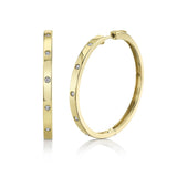 14K Yellow Gold Diamond Hoop Earrings-EARRINGS-Maurice's Jewelers-YELLOW GOLD-