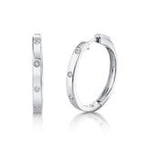 14K Rose Gold Diamond Hoop Earrings-Earrings-Maurice's Jewelers-WHITE GOLD-