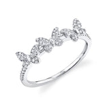 14K Rose Gold Diamond Triple Butterfly Ring-Rings-Maurice's Jewelers-WHITE GOLD-