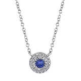 14K White Gold Diamond + Blue Sapphire Necklace-EARRINGS-Maurice's Jewelers-WHITE GOLD-