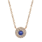 14K White Gold Diamond + Blue Sapphire Necklace-EARRINGS-Maurice's Jewelers-ROSE GOLD-