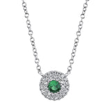 14K White Gold Diamond Green Garnet Necklace-Necklaces-Maurice's Jewelers-WHITE GOLD-
