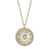 14K Rose Gold Diamond + Mother of Pearl Necklace-Necklaces-Maurice's Jewelers-YELLOW GOLD-