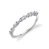 14K Yellow Gold Round + Baguette Diamond Band-Rings-Maurice's Jewelers-WHITE GOLD-
