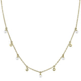 14K White Gold Diamond & Cultured Pearl Dangle Necklace