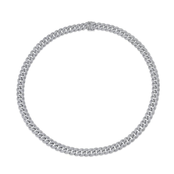 14K Rose Gold Diamond Pave Link Necklace-Necklaces-Maurice's Jewelers-White Gold-16"-