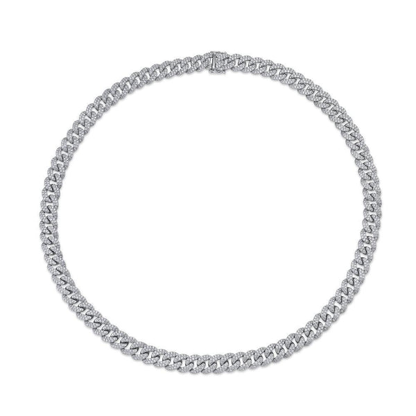 14K Yellow Gold Diamond Pave Link Necklace-Necklaces-Maurice's Jewelers-White Gold-16"-