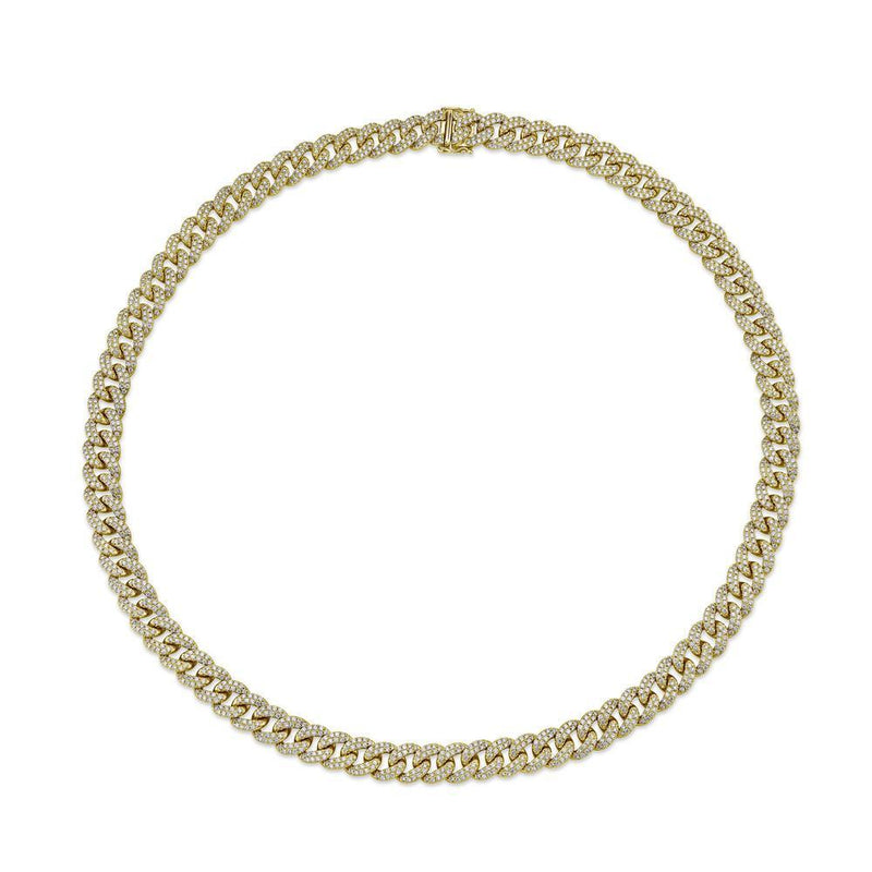 14K White Gold Diamond Pave Link Necklace-Necklaces-Maurice's Jewelers-Yellow Gold-16"-
