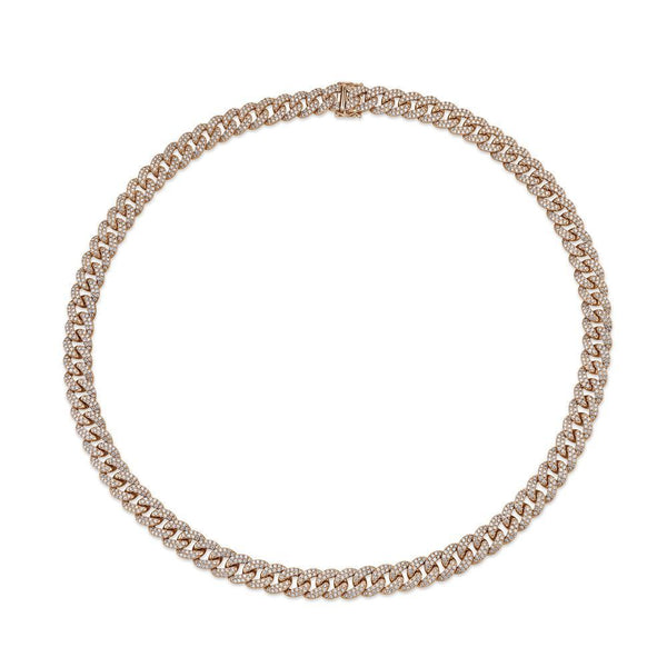 14K White Gold Diamond Pave Link Necklace-Necklaces-Maurice's Jewelers-Rose Gold-16"-