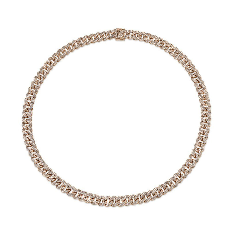 14K White Gold Diamond Pave Link Necklace-Necklaces-Maurice's Jewelers-Rose Gold-16"-
