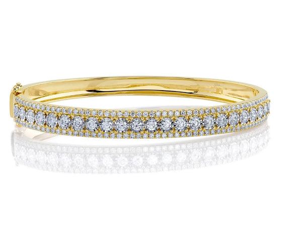 14K Rose Gold Diamond Bangle-Bracelets-Maurice's Jewelers -Yellow Gold-