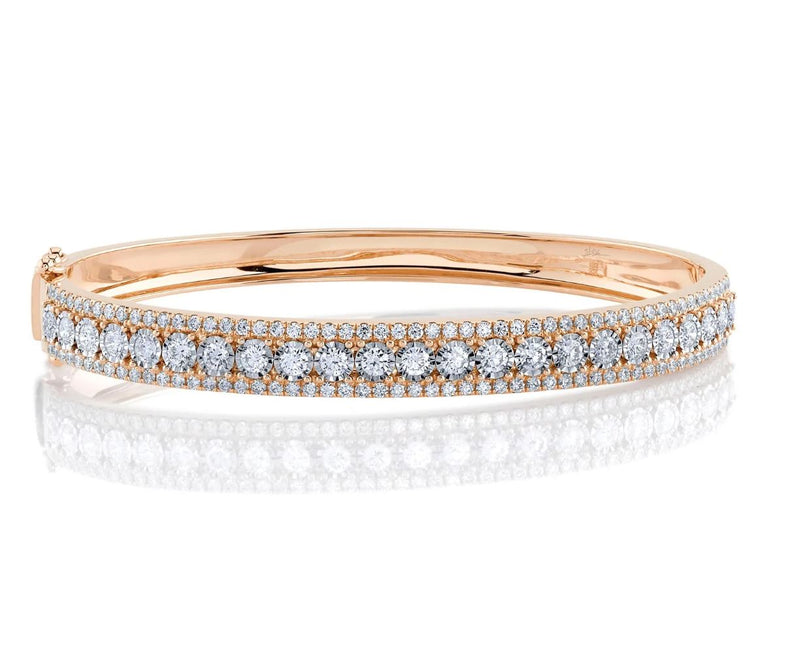 14K Rose Gold Diamond Bangle-Bracelets-Maurice's Jewelers -Rose Gold-