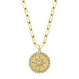 14K Yellow Gold Diamond Compass Paperclip Necklace-Necklaces-Maurice's Jewelers-