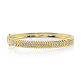 14K Yellow Gold Diamond Wreath Bangle-Bracelets-Maurice's Jewelers-
