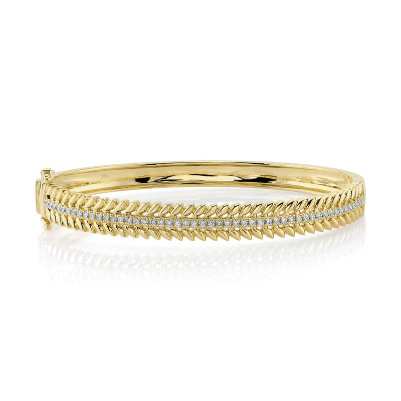 14K Yellow Gold Diamond Wreath Bangle-Bracelets-Maurice's Jewelers-