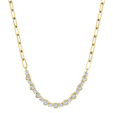 14K Yellow Gold Diamond Bezel Paper Clip Link Necklace-Necklaces-Maurice's Jewelers-