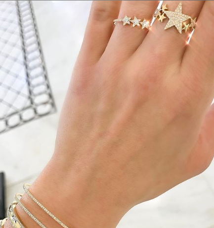 14K Yellow Gold Diamond Star Constellation Ring