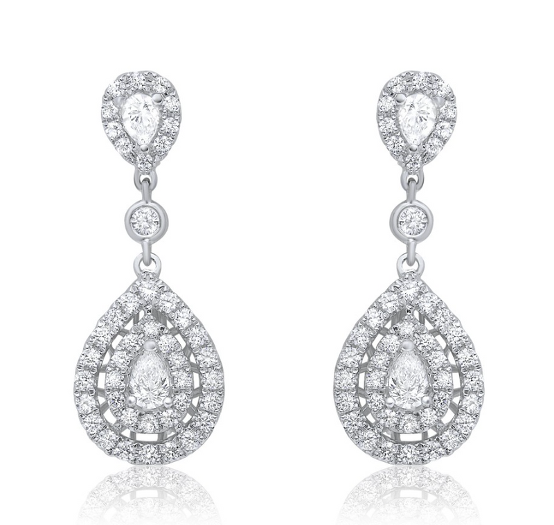 Double Pear Diamond Dangle Earring