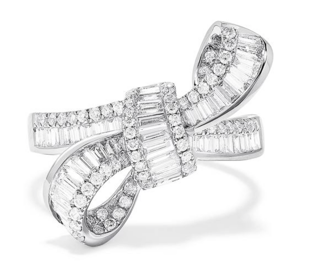 14K White Gold Diamond Bow Ring Maurice s Jewelers
