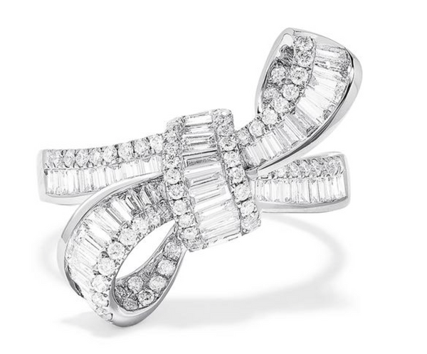 14K White Gold Diamond Bow Ring-Rings-EFFY/BH MULTI-