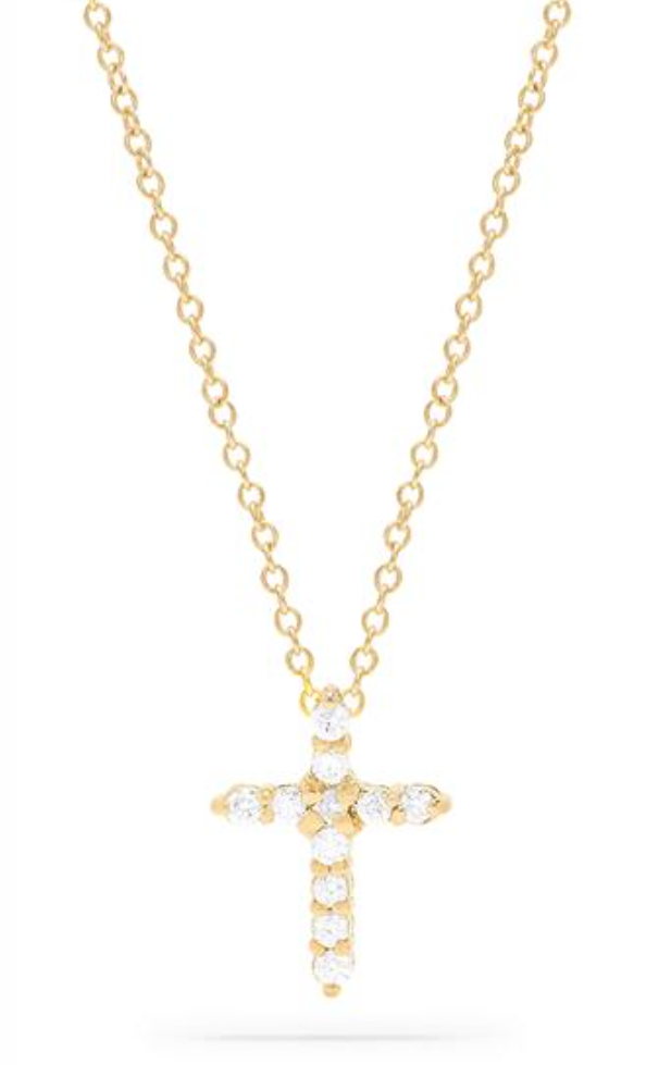 14K Yellow Gold Diamond Cross Pendant-Necklaces-EFFY/BH MULTI-