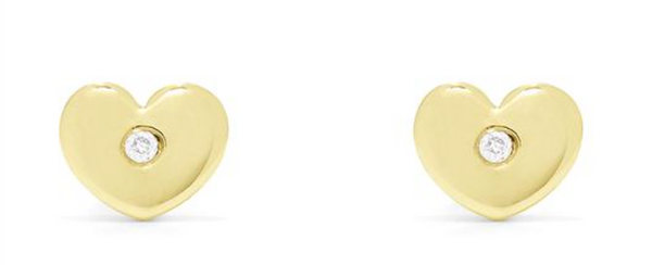 Diamond Accented Heart Earrings