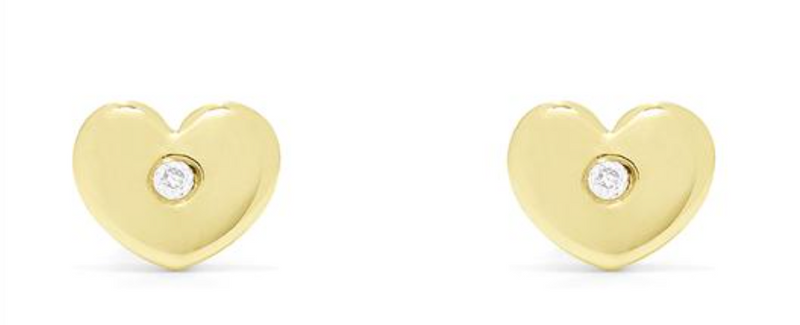 Diamond Accented Heart Earrings