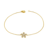 14K Rose Gold Diamond Pave Flower Bracelet