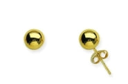 14K White Gold 6mm Ball Stud Earrings