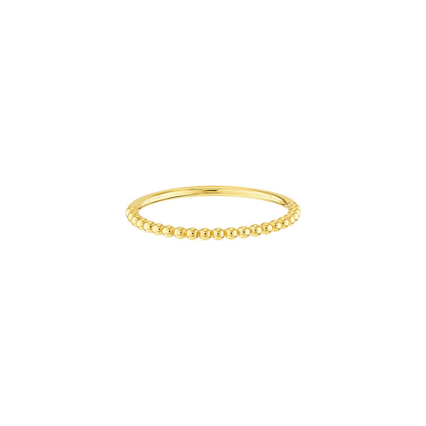 14K Yellow Gold Beaded Stackable Ring-Rings-Maurice's Jewelers-
