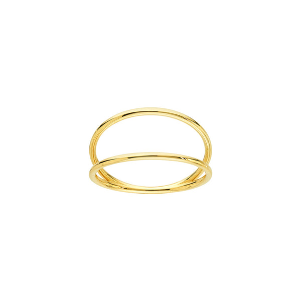 14K Yellow Gold Double Row Ring