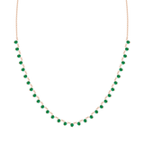 18K Yellow Gold Emerald Necklace-Necklaces-UNISON (CBG)-ROSE GOLD-