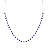 18K Yellow Gold Sapphire Necklace-Necklaces-UNISON (CBG)-ROSE GOLD-