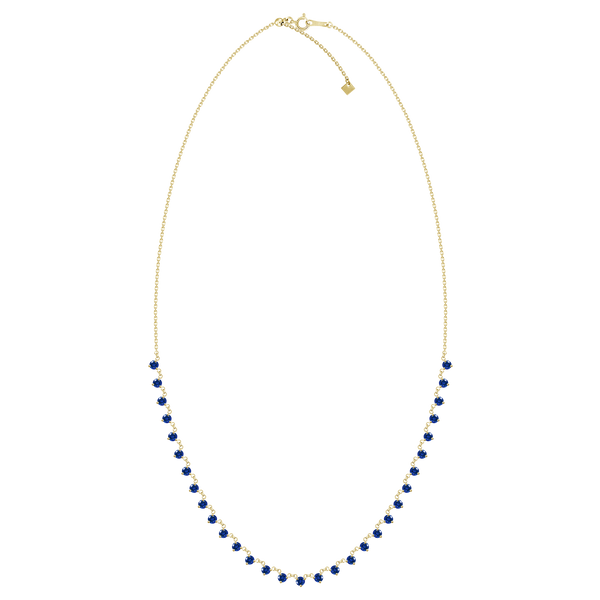 18K Yellow Gold Sapphire Necklace