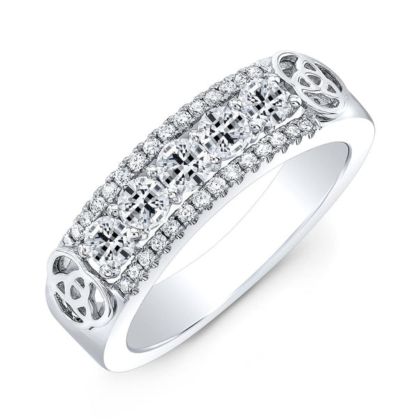 14K White Gold Diamond Band-Rings-YARIV-