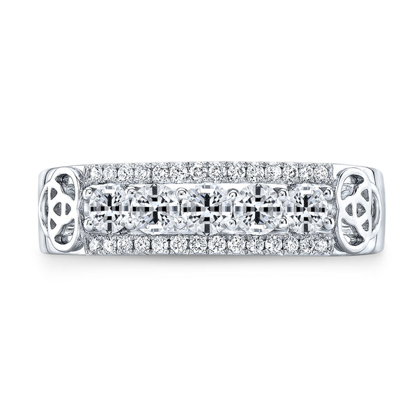 14K White Gold Diamond Band-Rings-YARIV-