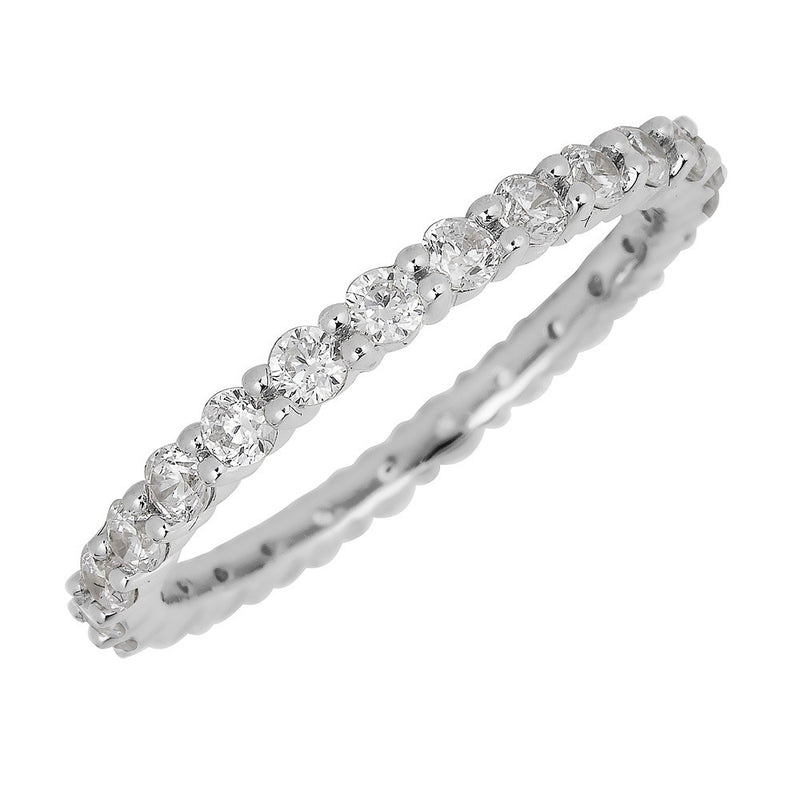 14K 1.00ct Diamond Eternity Wedding Band-Diamond Wedding Band-Maurice's Jewelers-White Gold-