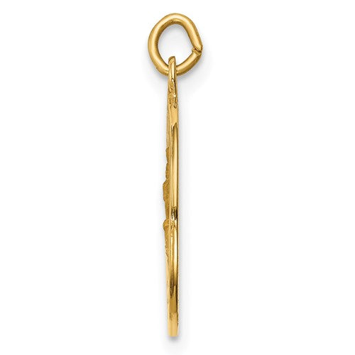 14K Yellow Gold Saint Christopher Medal Round Small Pendant-Charms & Pendants-Maurice's Jewelers-