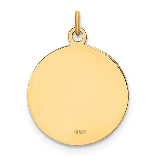 14K Yellow Gold Saint Christopher Medal Round Small Pendant-Charms & Pendants-Maurice's Jewelers-