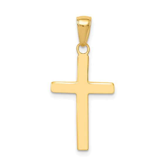 14K Yellow Gold Polished Cross Pendant-Charms & Pendants-Maurice's Jewelers-