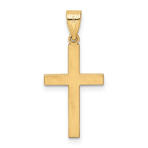 14K Yellow Gold Diamond Small Cross Pendant