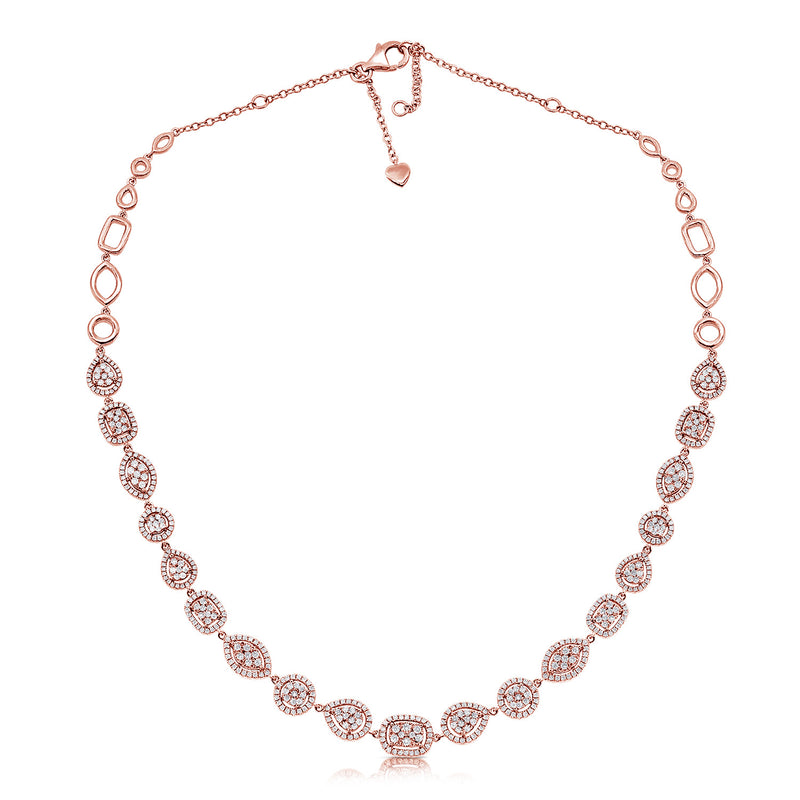 14K Rose Gold Diamond Multi Shape Necklace-Necklaces-Maurice's Jewelers-