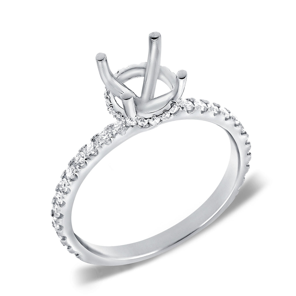 14K White Gold Diamond French Halo Mounting-engagement ring-Maurice's Jewelers-4-White Gold-