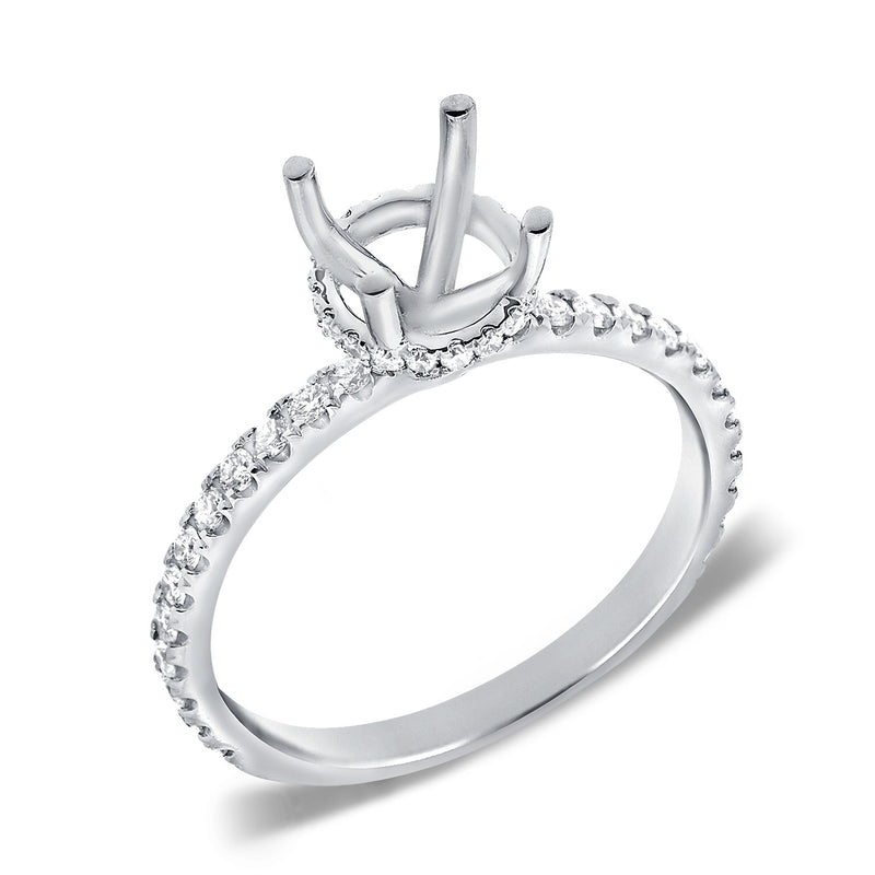 14K Yellow Gold Diamond French Halo Mounting-engagement ring-aaron jewelry-4-White Gold-