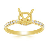 14K White Gold Diamond Cushion Under Halo Mounting-mounting-Maurice's Jewelers-YELLOW GOLD-